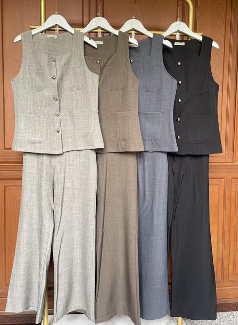 Two Piece Tailored Single Breasted Waist Coat With Trouser